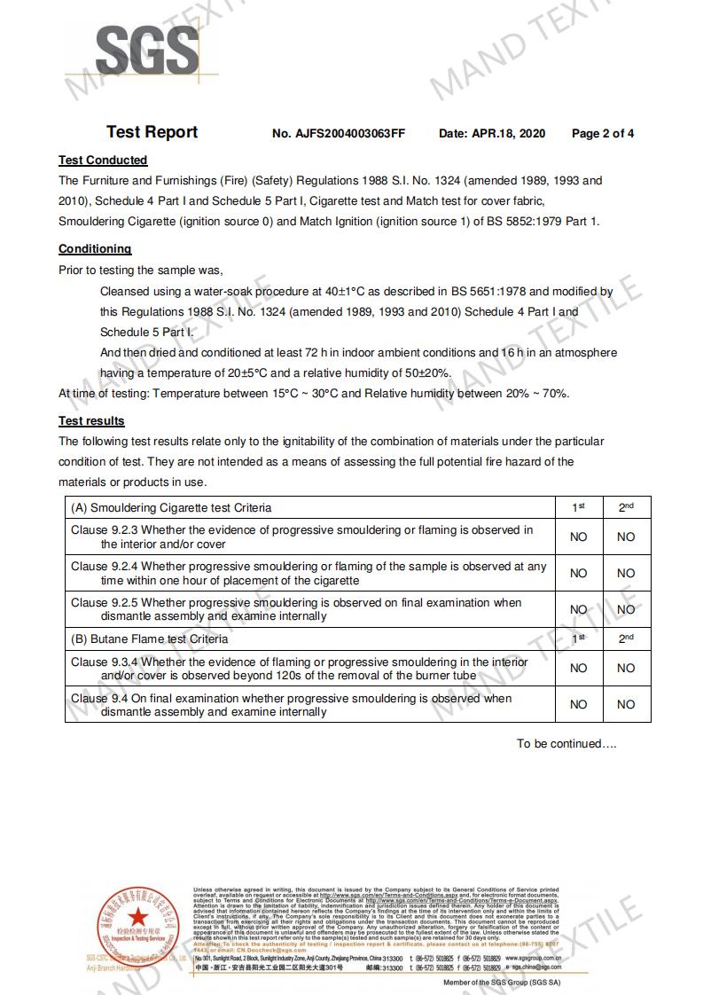 bs5852 report of upholstery fabric