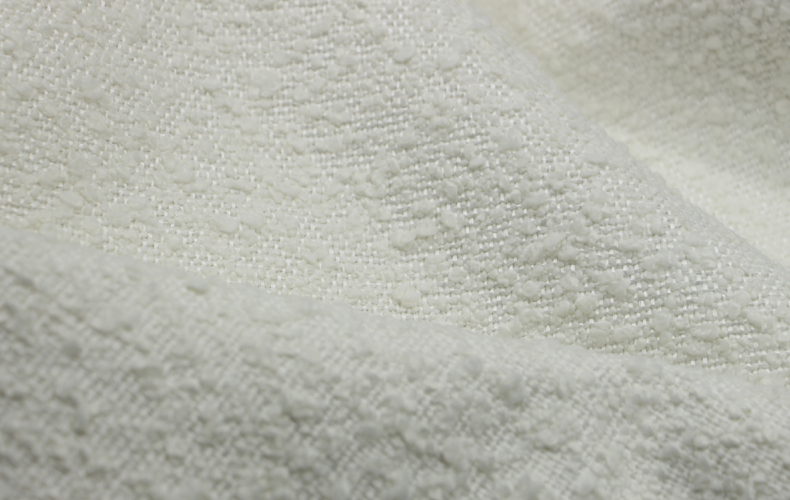 White boucle upholstery fabric